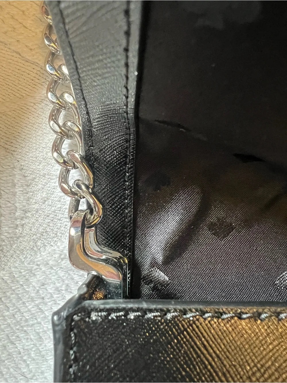 kate spade Black and White Polka Dot Chain Shoulder Bag